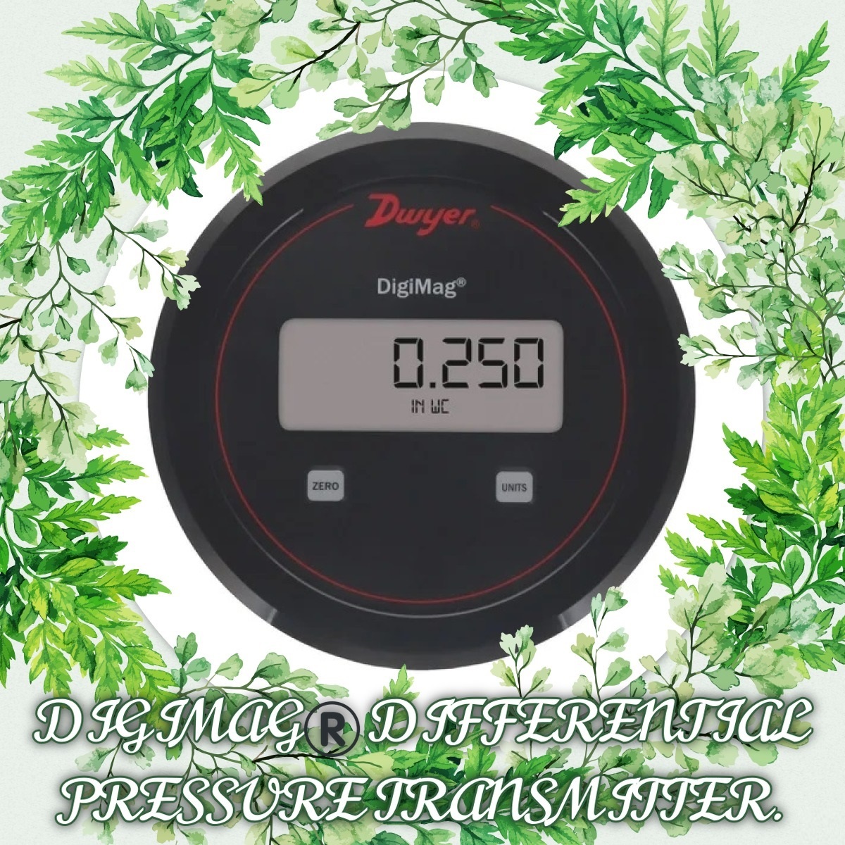 Dwyer Dm-002 Digimag Differential Pressure Transmitter Range 0-0.25 Inch Wc