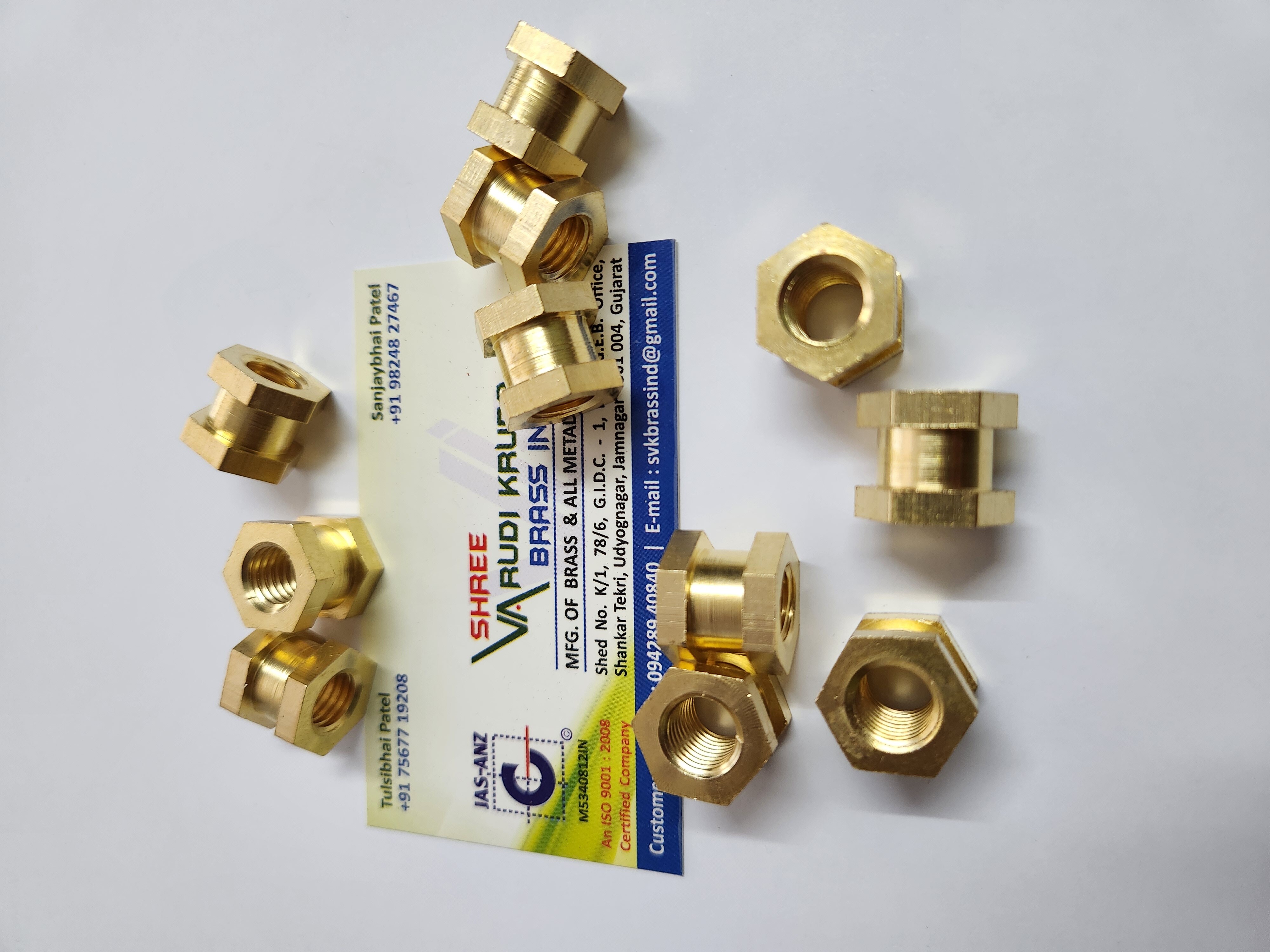 Brass Hex Inserts - Color: Silver Or Yellow
