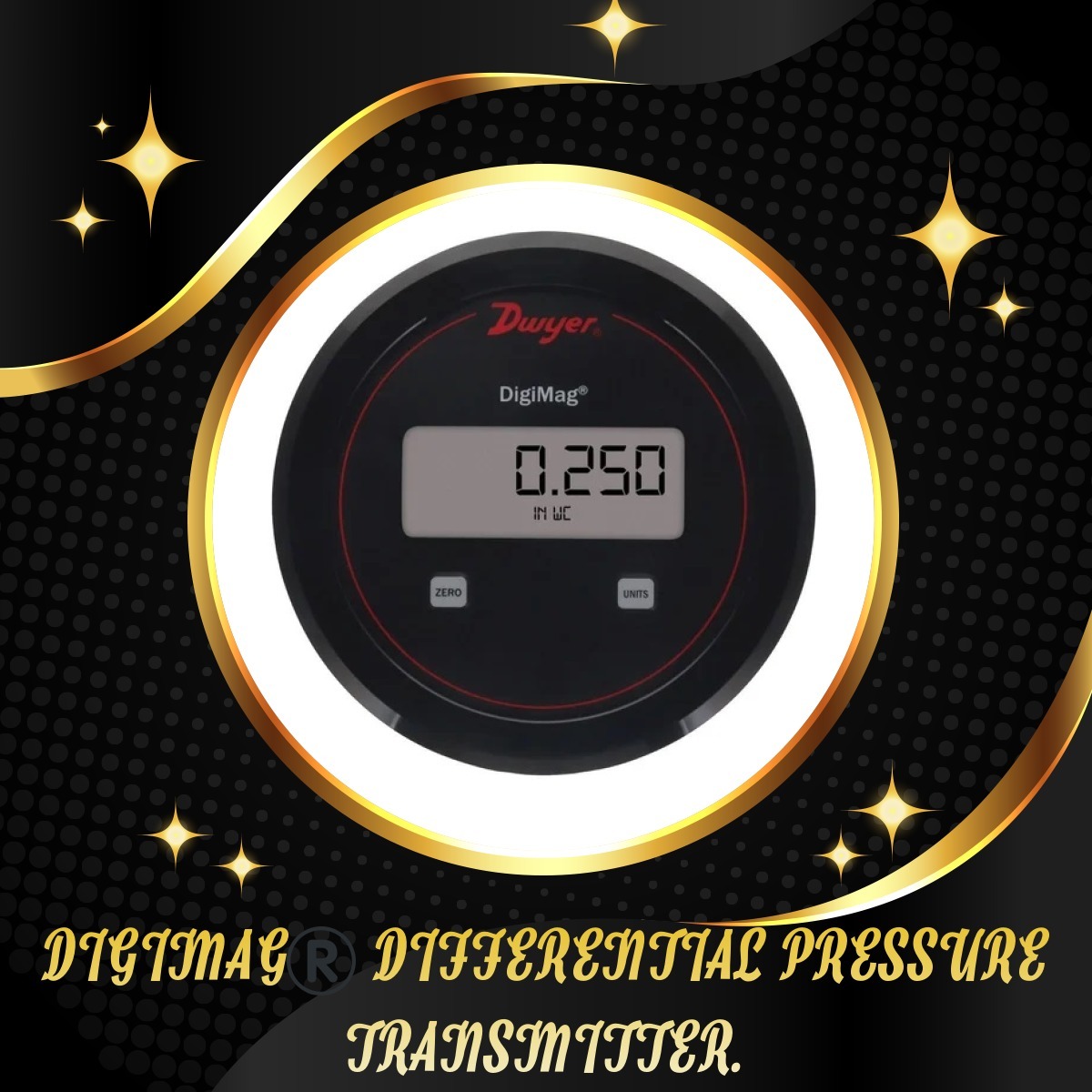 Dwyer Dm-003 Digimag Differential Pressure Transmitter Range 0-0.5 Inch Wc