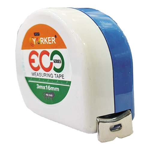 Eco Series Steel Measuring Tape - ABS Body, 3 Meter Length, White and Blue Color | Manual Operation, Metric & Imperial Markings, Versatile Usage