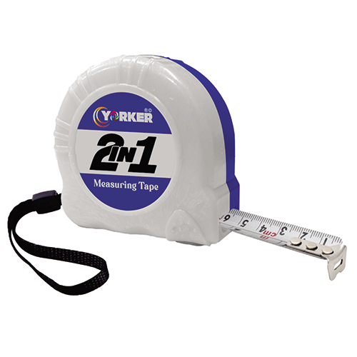 2 In 1 Steel Measuring Tape - Color: Blue