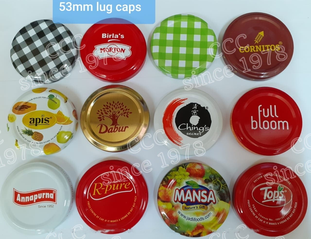 53mm Plain Gold Lug Caps - Color: Gold/silver