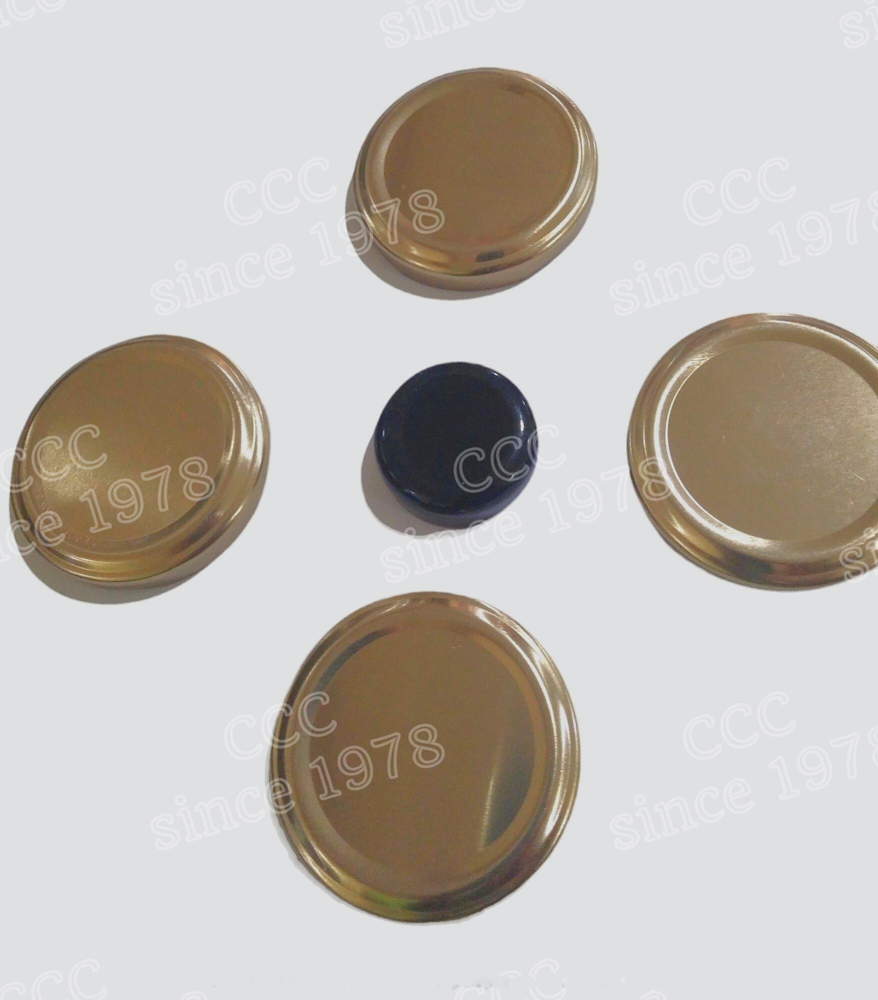 53mm Plain Gold Lug Caps - Color: Gold/silver