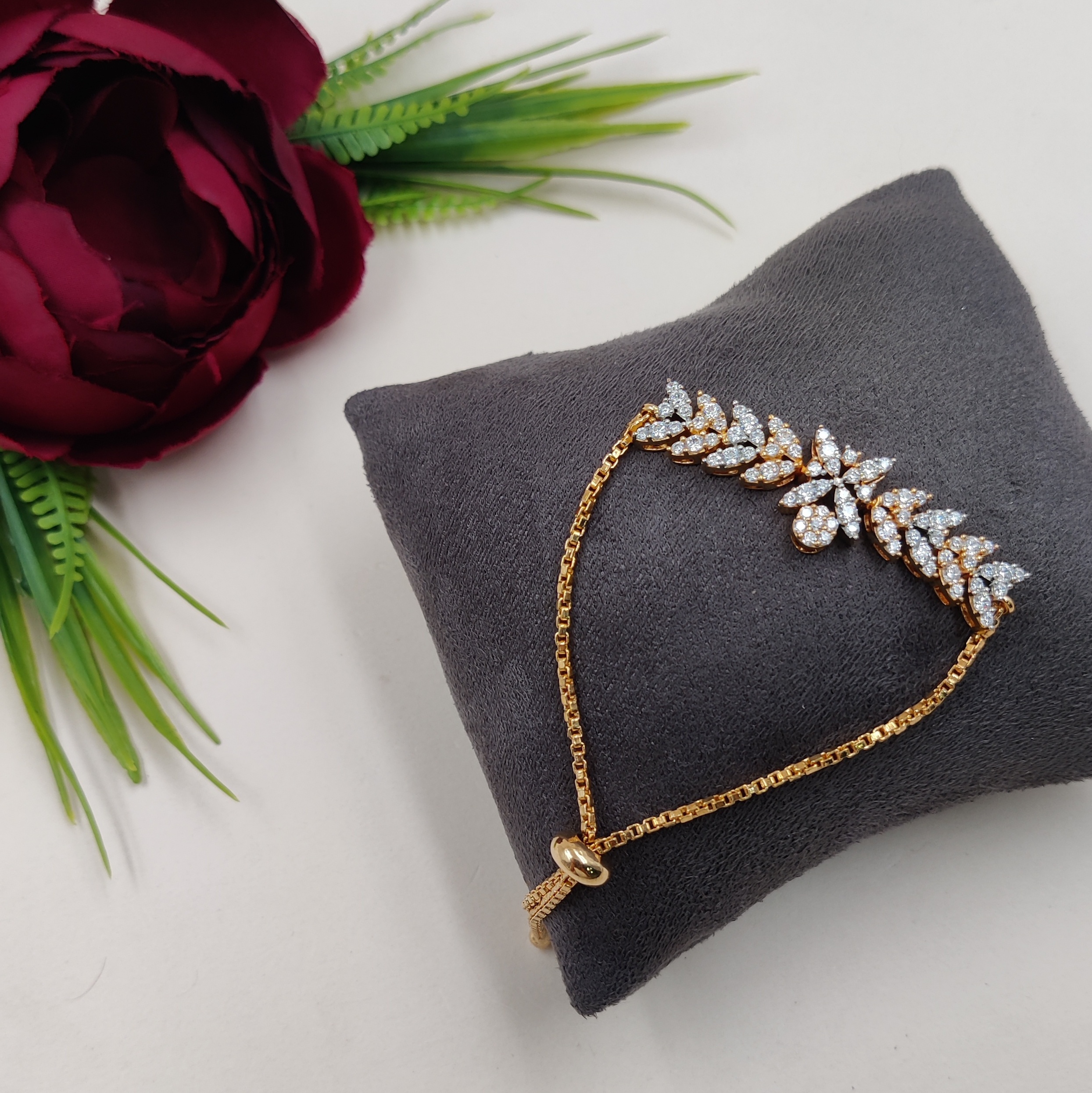 Glittering Designer Bracelet - Zircon, Elegant White Polish, Perfect For Anniversaries, Engagements, Weddings, Parties & Thoughtful Gifts