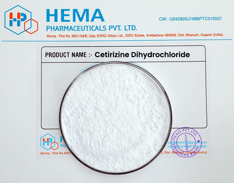 Cetirizine Dihydrochloride - White Powder, 99% Min Purity | Water Soluble Pharmaceutical Ingredient for Allergy Medications