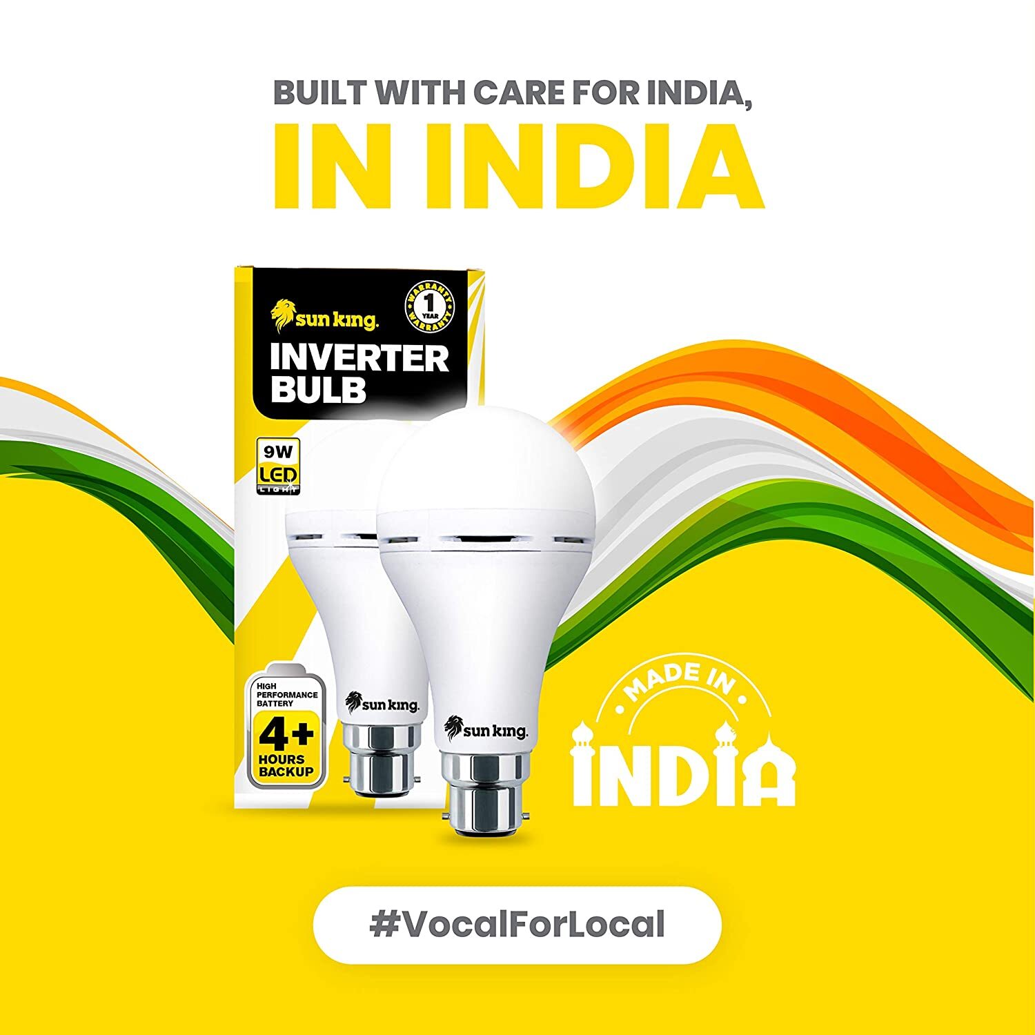 Sun King Infinity 9w Led Inverter Bulb - Polycarbonate & Abs Plastic | Energy-efficient, 900-lumen Brightness, Cool White Light, Emergency Backup, 4-hour Runtime, Surge Protection Up To 3.5kva
