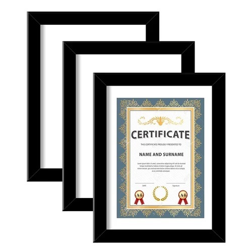 Premium Certificate And Document Photo Frames - Ps Synthetic Wood, A3 A4 Size, Rich Brown With Smooth Finish | Customizable Design, Durable Lightweight Material, High-end Elegant Look
