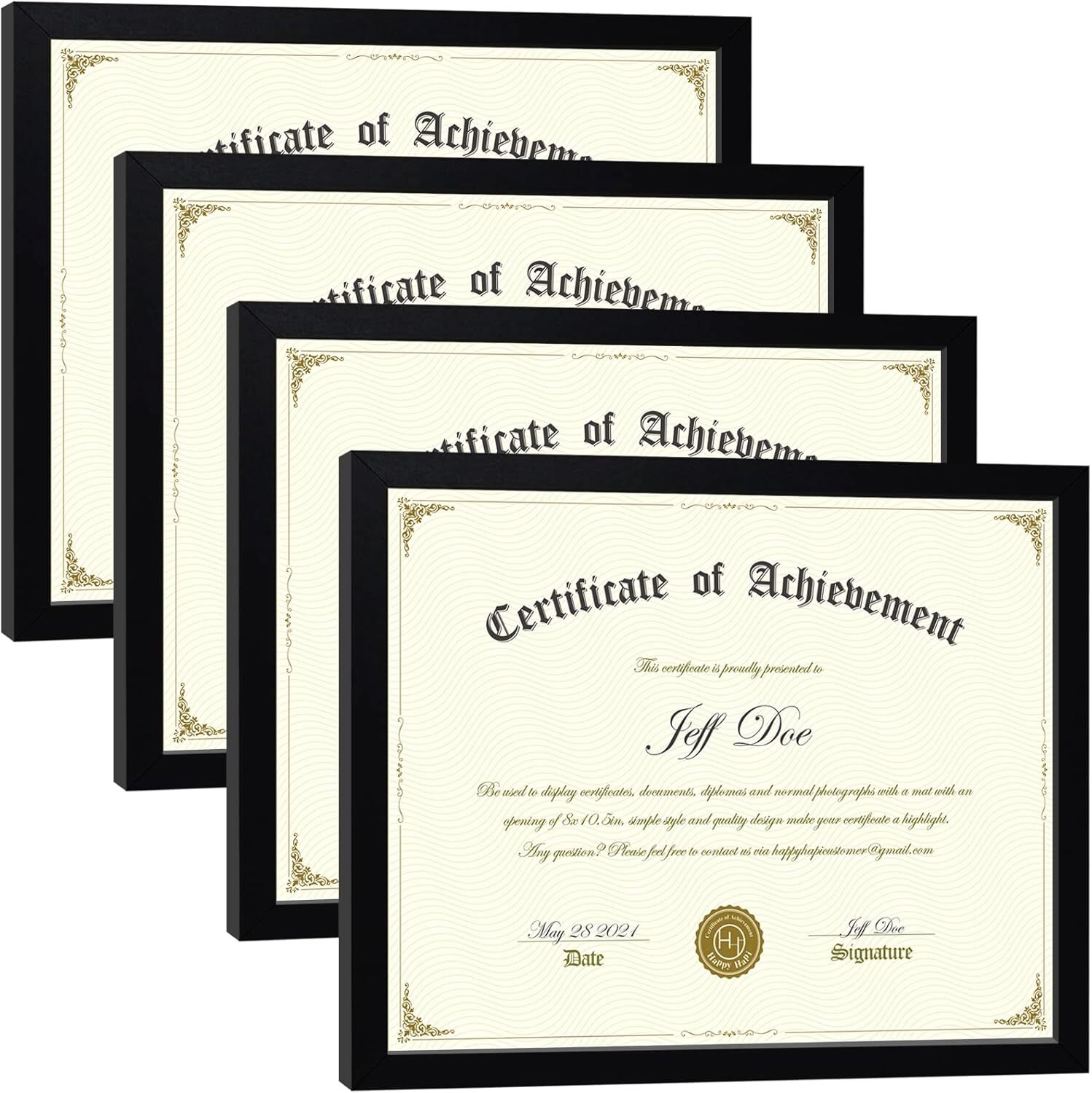 Premium Certificate And Document Photo Frames - Ps Synthetic Wood, A3 A4 Size, Rich Brown With Smooth Finish | Customizable Design, Durable Lightweight Material, High-end Elegant Look