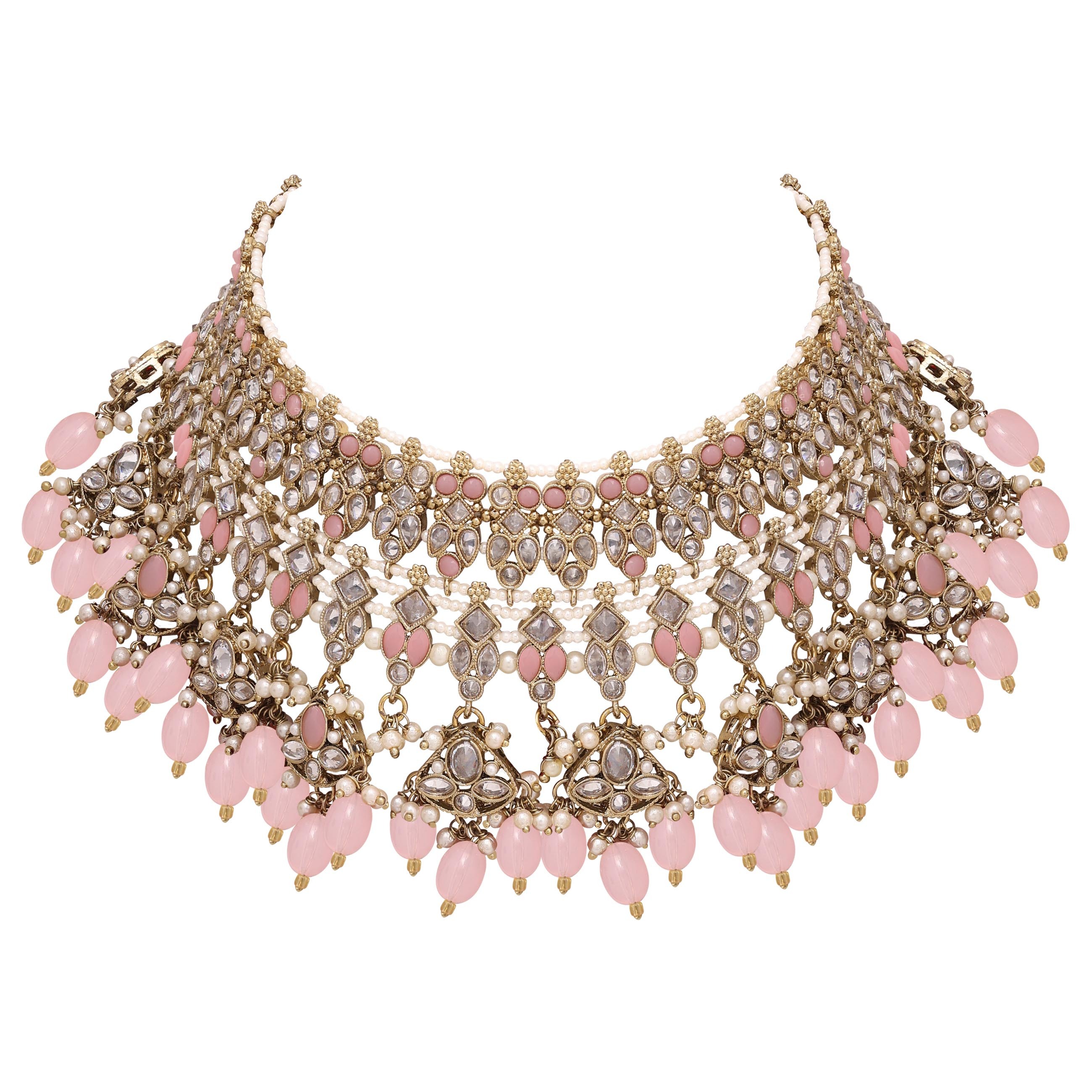 Traditional Jewellery| Wedding Collection| Bridal Reverse Ad Necklace| Reverse Ad Choker| Designer Jewelry| Floral Necklace.