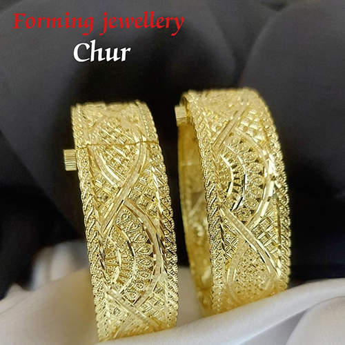 Ladies Chur Bangles - Color: Golden