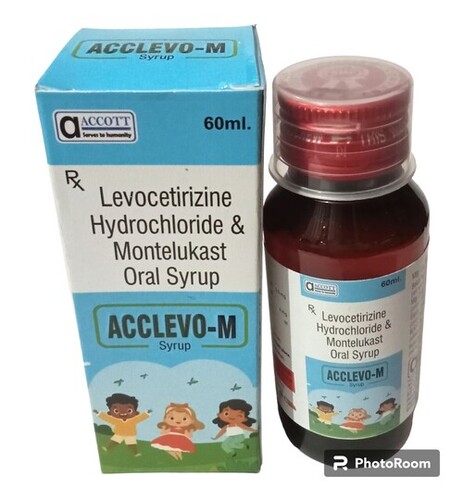 Acclevo M - 60ml Bottle | Levocetirizine 5mg + Montelukast 10mg, Red Oral Syrup For Relief From Allergic Rhinitis Symptoms