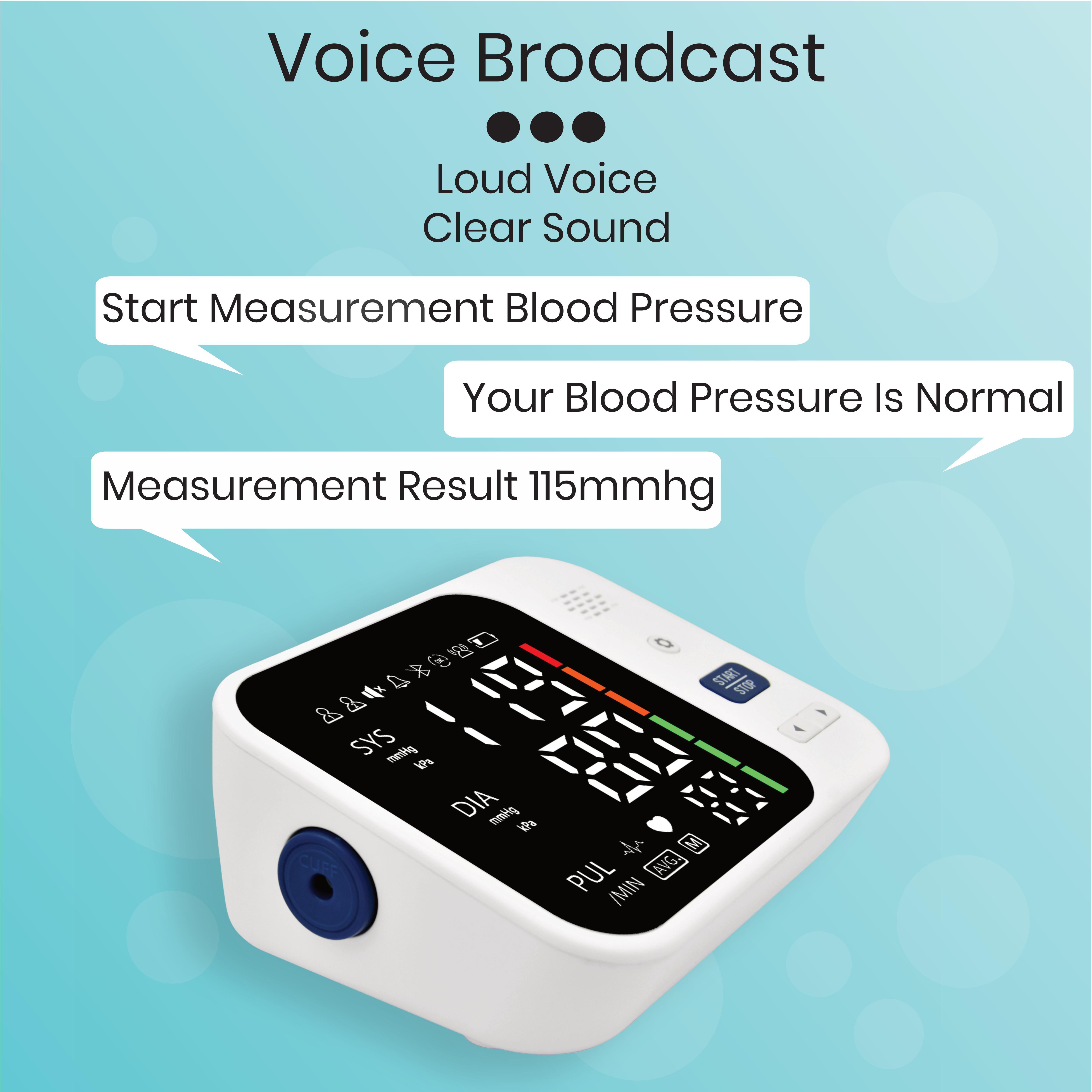 Digital Display Blood Pressure Monitor - Durable Plastic 4.96x3.94x2.09 Inches | Accurate Readings Easy-to-read Red Backlit Display User-friendly For All Ages Ideal For Home And Clinical Use