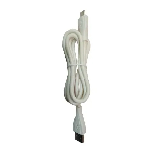 3.2 A White Micro USB Data Cable - Plastic Body Material, Sleek White Color, Compatible with Android OS, Durable Design with Warranty