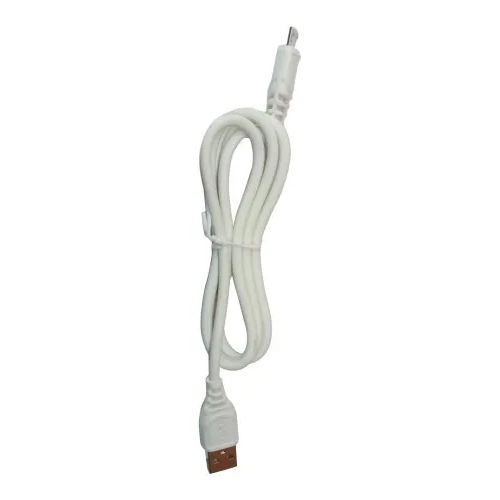 USB Data Cable - Plastic Body, 3.4 A Transfer Rate | Elegant White Design, Compatible with All Mobile Devices, Warranty Included