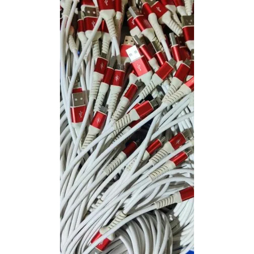USB Data Cable - Durable Plastic, Tangle-Free Design, Sleek White Color | Warranty Included, Sync and Charge Simultaneously