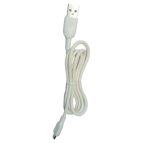 2.0 A USB Data Cable - Durable Plastic Material, 6 Feet Length, Sleek White Color | Fast 2.0 A Transfer Speed, Mobile Accessory, Warranty Included