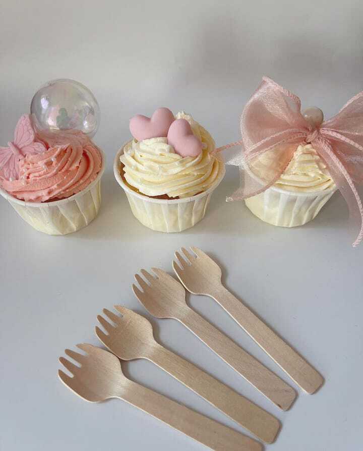 Wooden Fork - 140 Mm | Elegant Design, Eco-friendly Material, Lightweight For Easy Handling, Ideal For Serving And Tasting