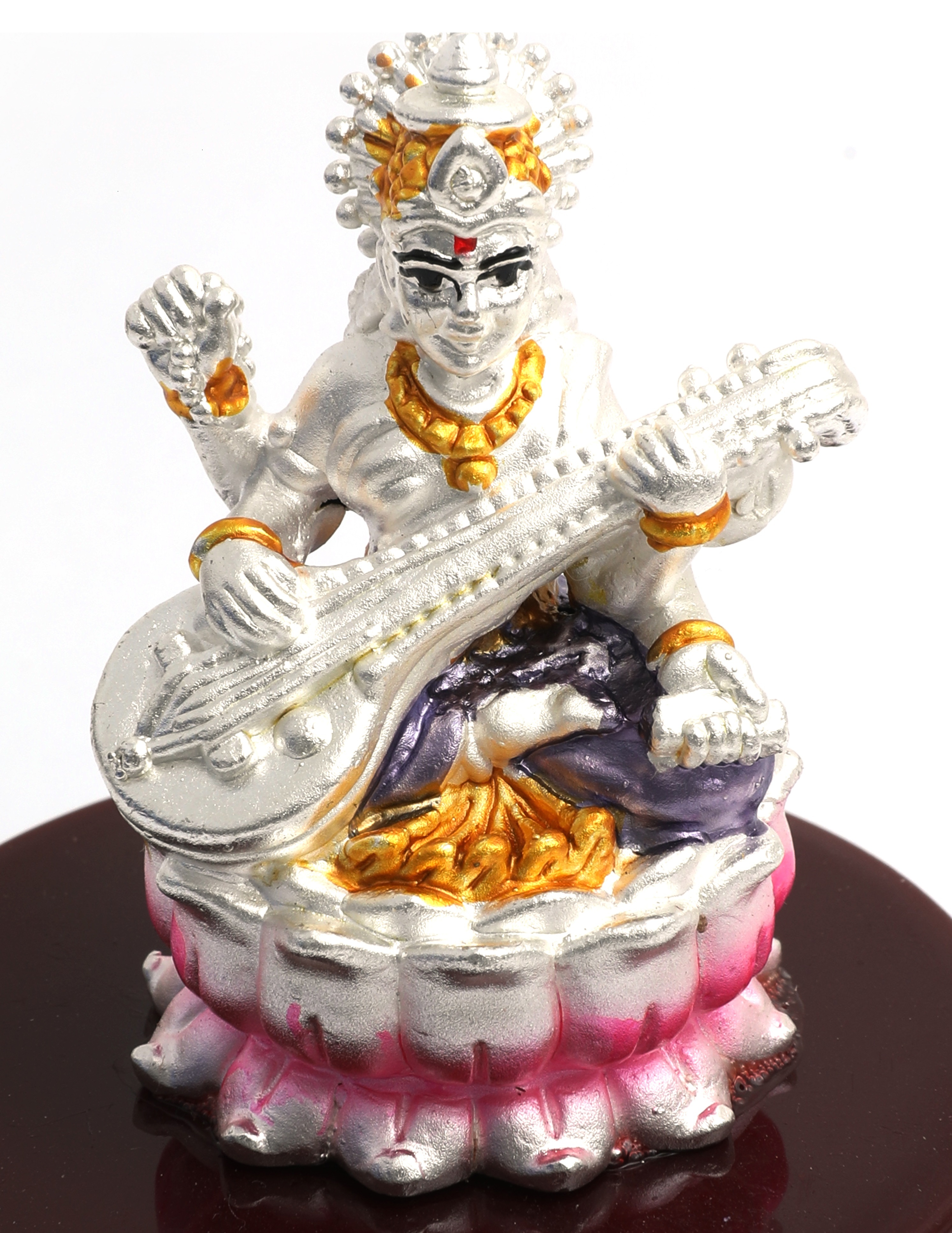 Silver 92.5 New Design Saraswati Mata Statue(murti)