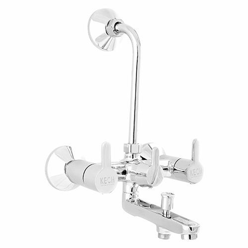 Wall Mixer 3in1 With Long L Bend Pipe - Color: Silver