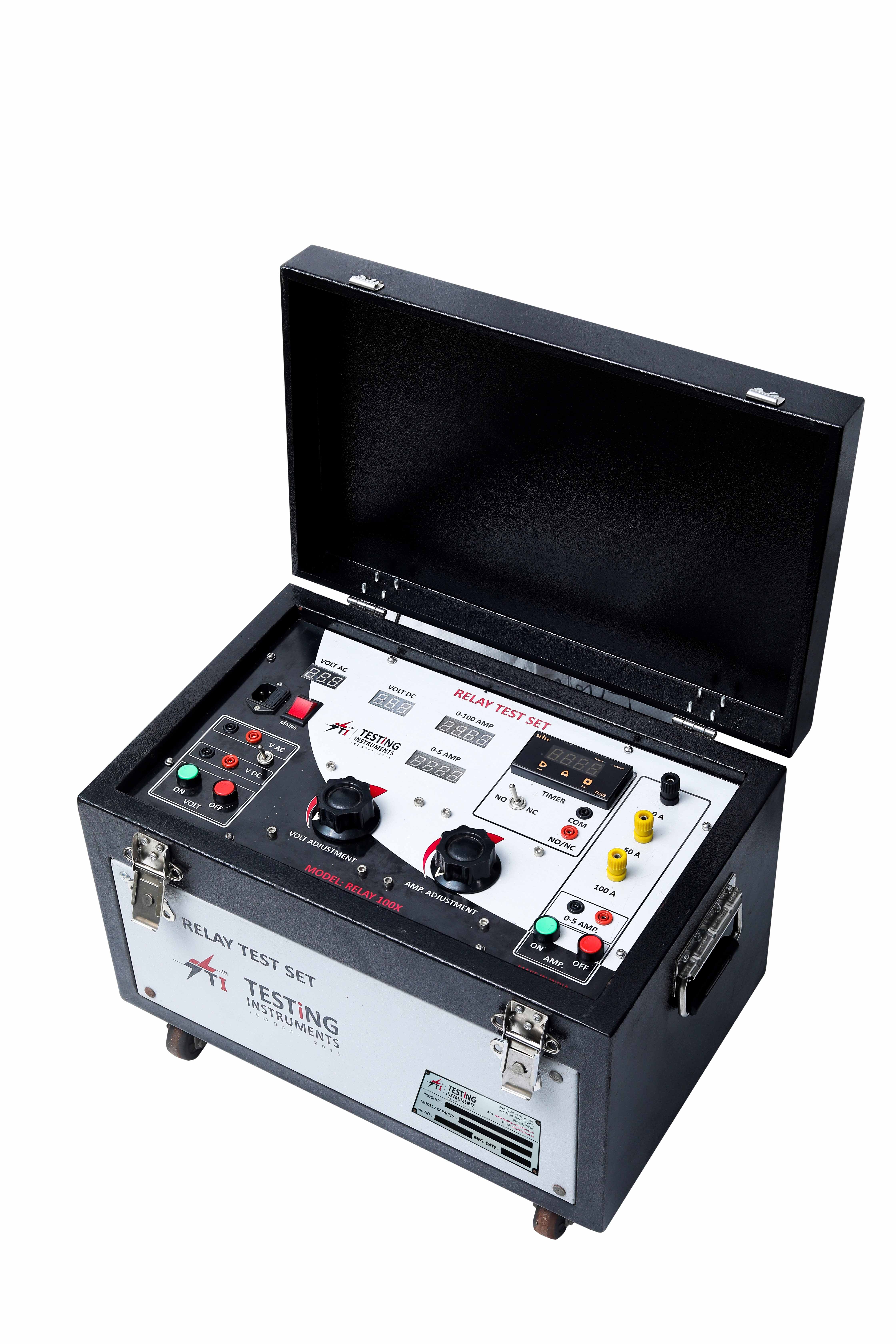 Secondary Injection Test Set - Copper Material, 0-100a Output Range | Digital & Analog Display, Wheel Based For Easy Mobility, Compact Wooden Box Packaging