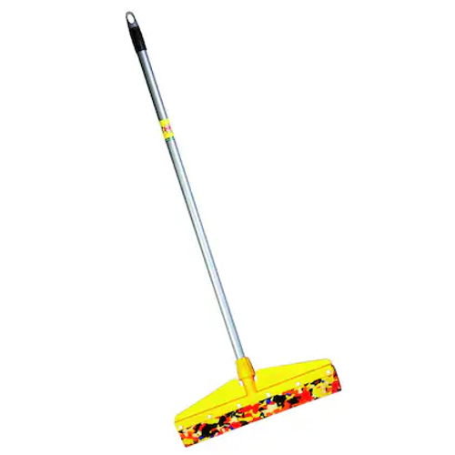 21" Floor Wiper - Metal & Plastic, 54" Handle, Yellow | Cost-effective, Durable, Multi-surface, Efficient Drying, Lightweight, Easy To Use