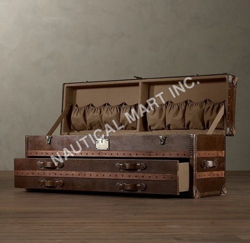 Mayfair Steamer Low Chest Vintage Cigar Leather
