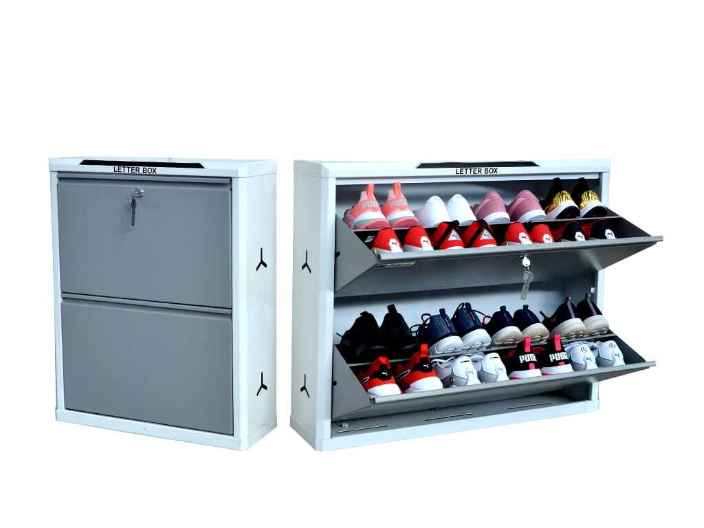 Wall-mounted Shoe Rack - Durable Polished Finish, Standard Size In Elegant White | Space-saving Design With Adjustable Shelves And Sleek Indian Style