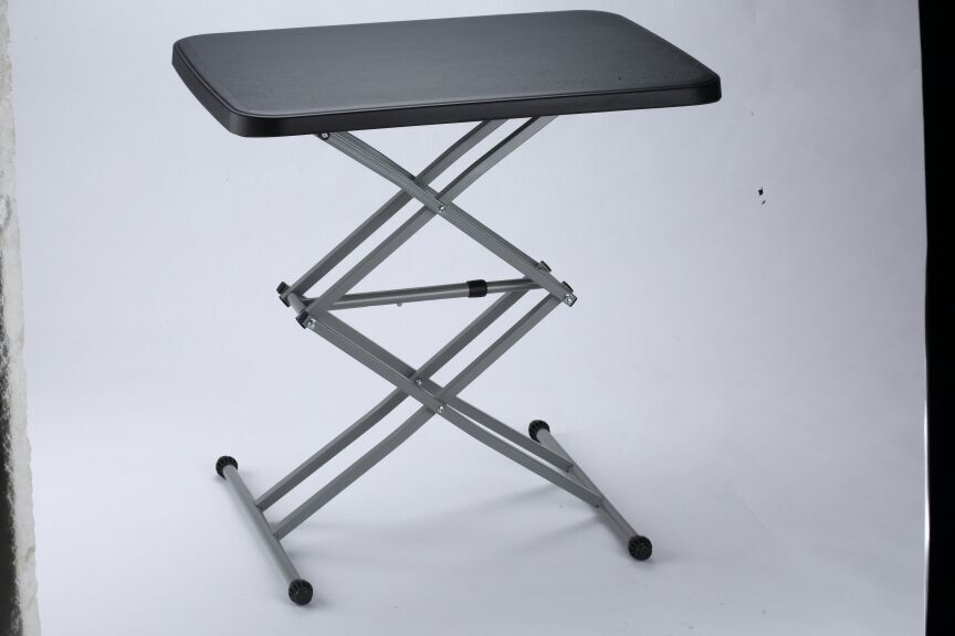 Variable Height Adjustable Folding Table - Color: White