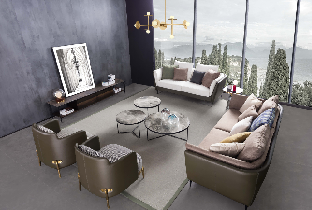 Modern Simple Reception Area Negotiation Table Reception Business Office Sofa Living Room Sofa Furniture Set - Assembly: No Assembly Required