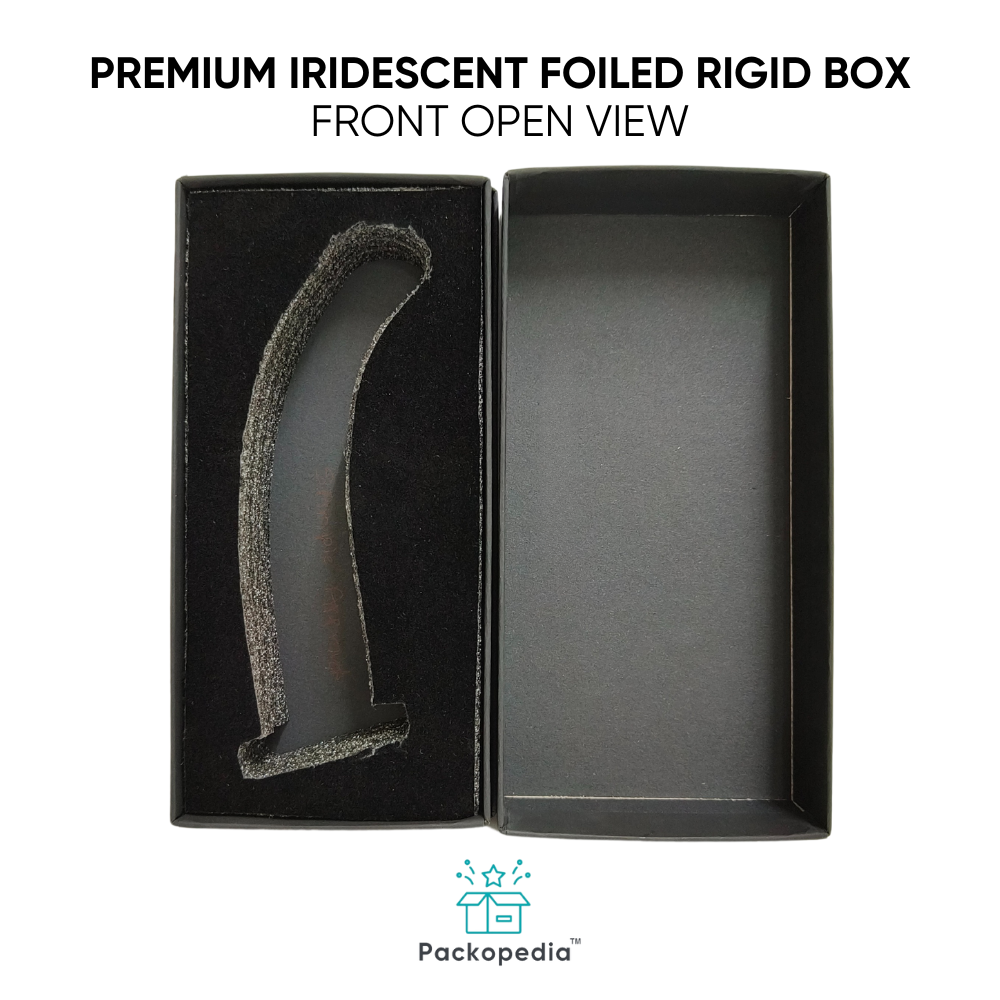 Customized Premium Iridescent Foiled Top Bottom Rigid Box - Paper Material, Rectangle Shape, Multicolour, Matte Finish | Fully Customizable Size, Shape, And Color