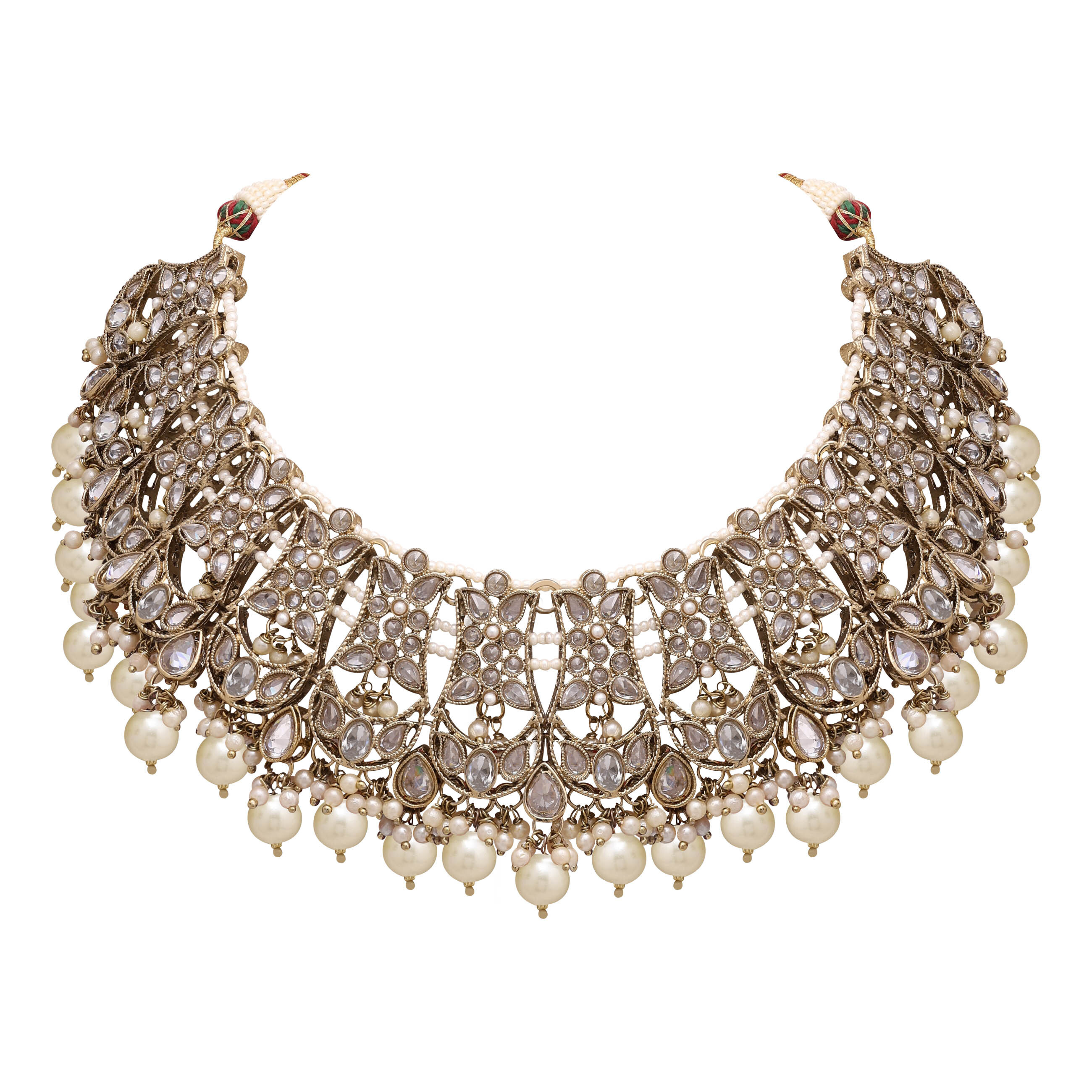 Floral Necklace| Floral Jewelry Set| Bridal Reverse Ad Necklace | Kundan Floral Necklace | Pearl Choker |Designer Necklace