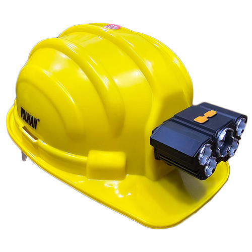 Safety Helmet With Torch - Color: As Per Availability