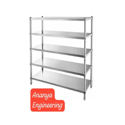 SS Storage Rack - Stainless Steel, Standard Size, Silver | Industrial Usage, Durable Metal Construction, Robust Steel Design