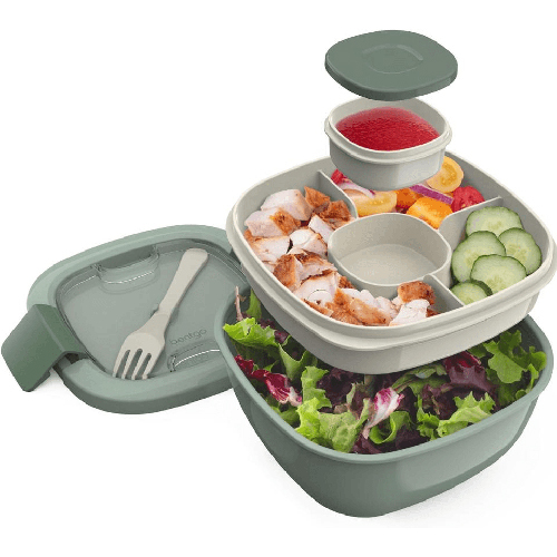 Plastic Lunch Box - Color: White & Grey