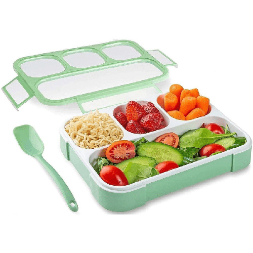 School Tiffin Box - Color: White & Green