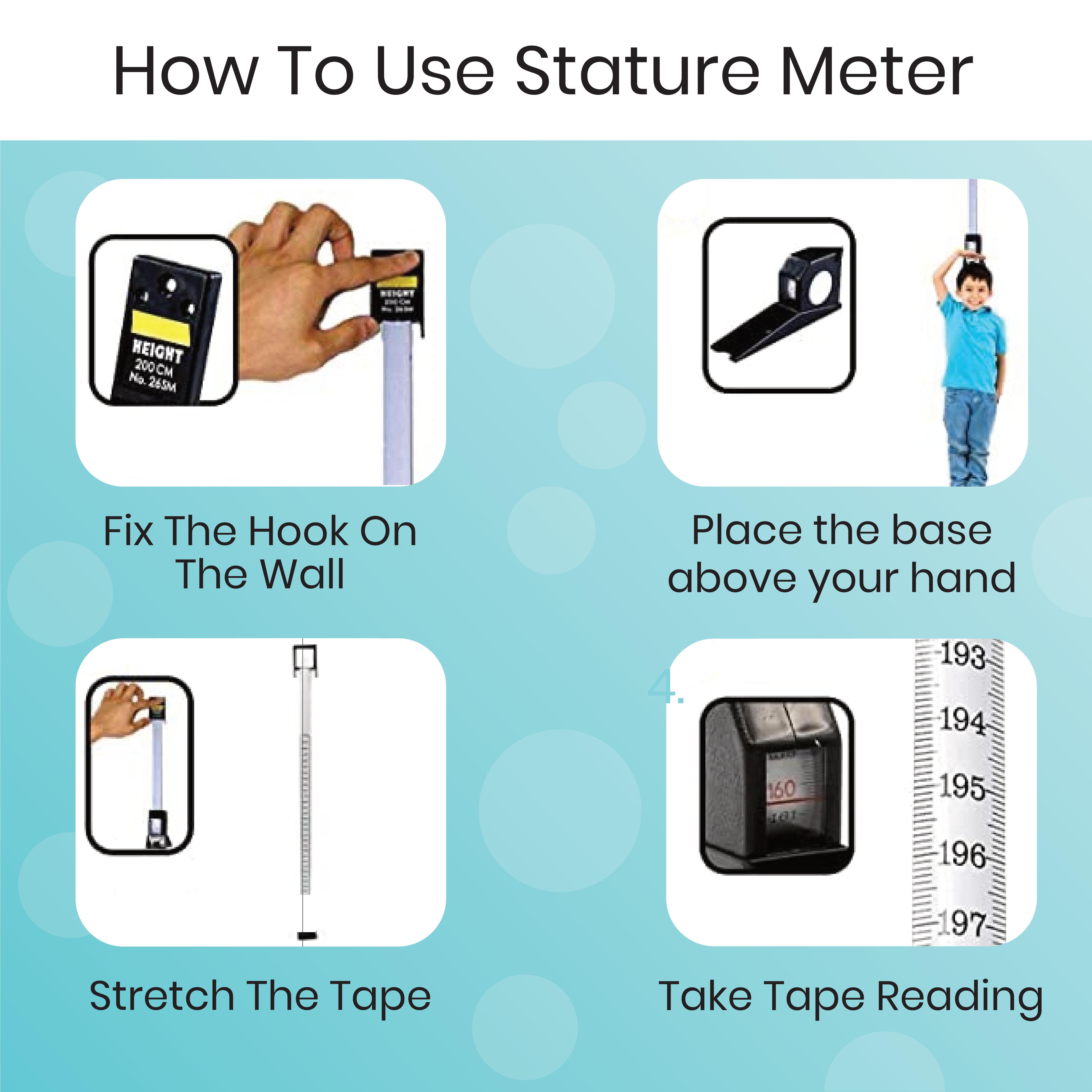 Black Medical Stature Meter