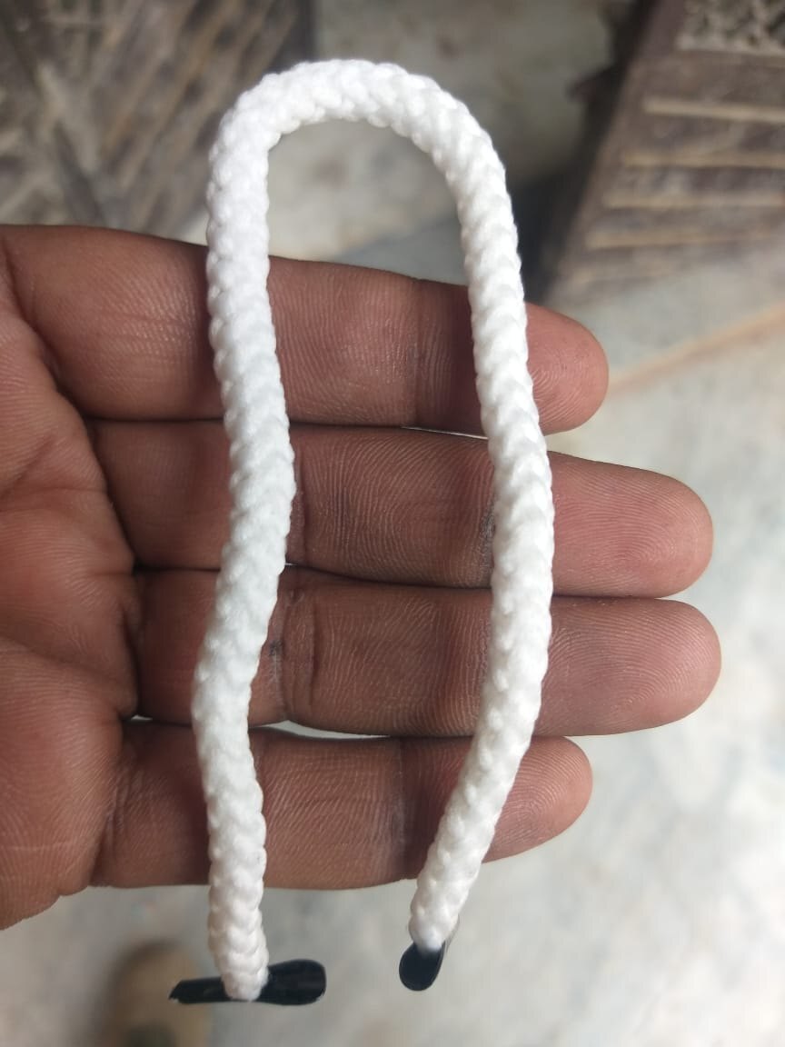 Paper Bag Handle - Polyester Rope, 10 Inch Length And 5 Millimeter Thickness | Shiny, Soft, Stretchable, Round Shape, Multicolor