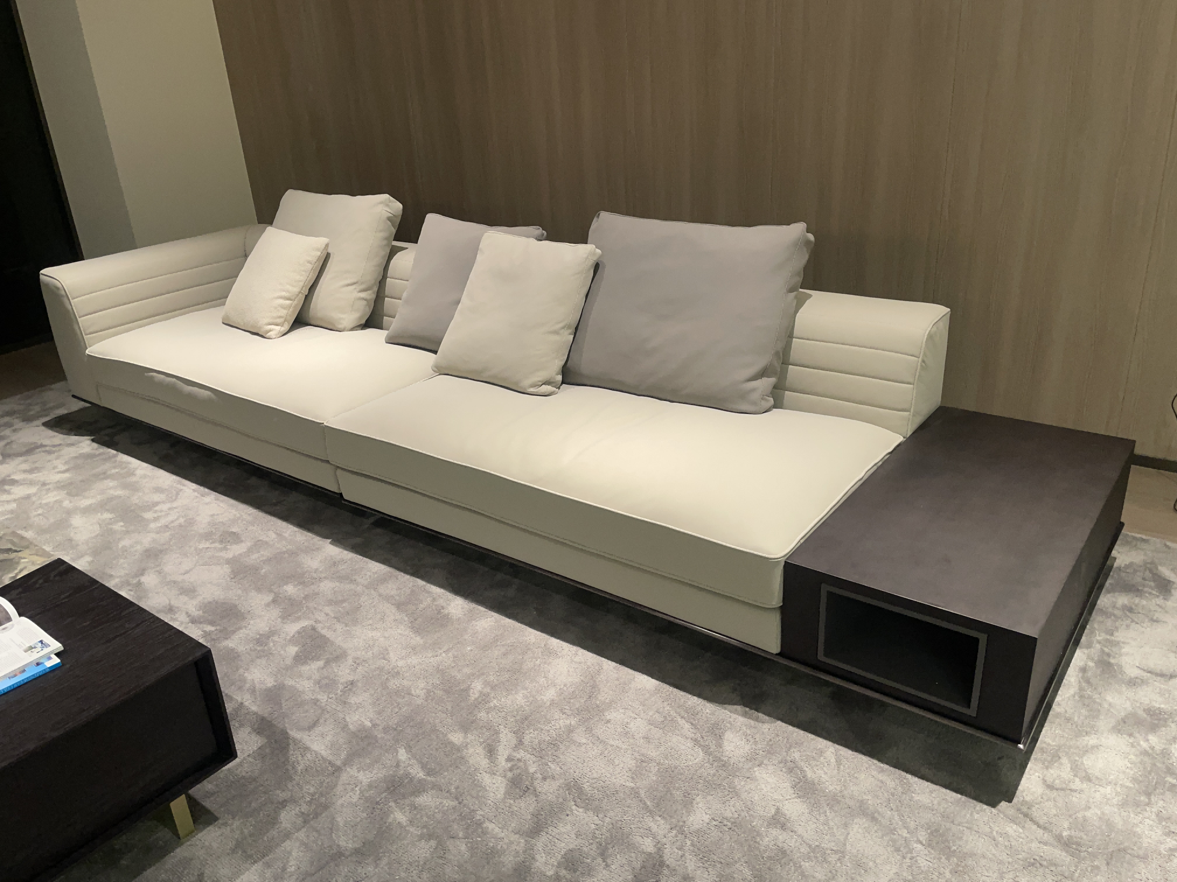 High End Furniture Italian Roger Sectional Sofa Set Indoor Wear Resistant Fabric Minimalist Roger Sofa With Cabinet Living Room