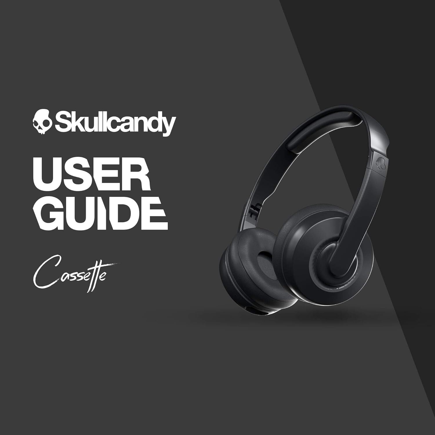 Skullcandy Cassette On-ear Wireless Headphones - Ultra Light Metal, Black | 22 Hours Battery, Foldable Design, Comfortable Fit, Crystal Clear Audio