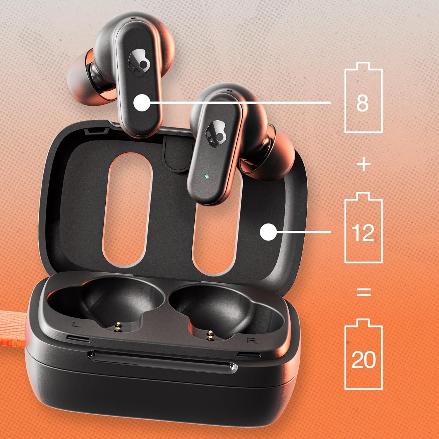 Skullcandy Dime 3 In-ear Wireless Earbudsmultipoint Pairing 20 Hr Battery Microphone- Black
