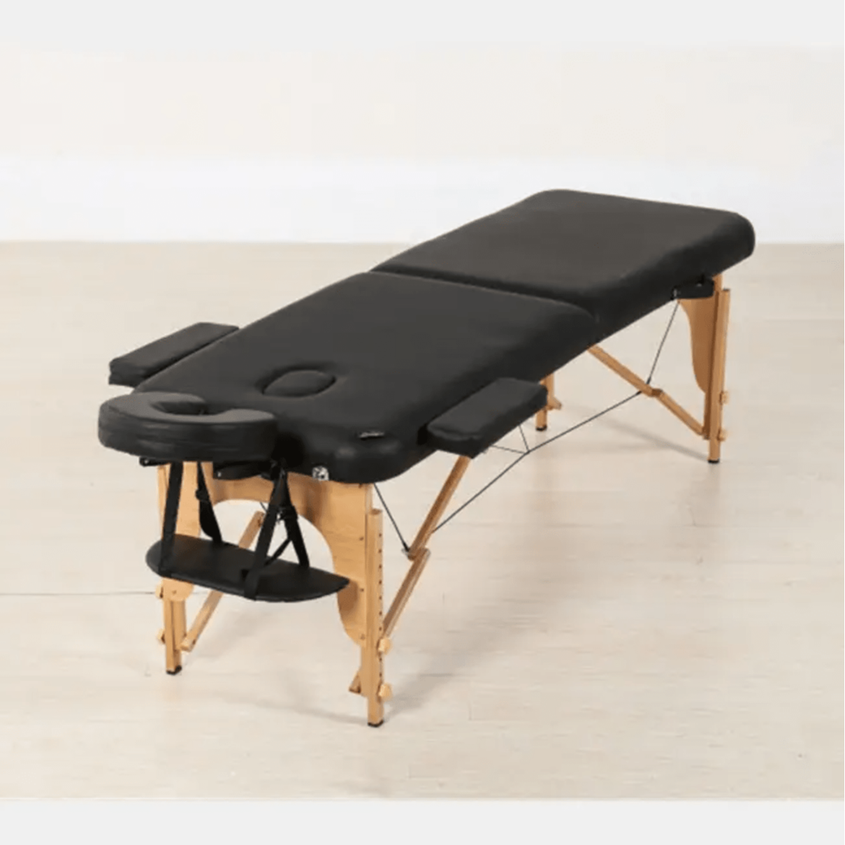 Massage Spa Table Portable Foldable Tattoo Bed Carry Bag 250kg Load Capacity(2-section Wooden) - Color: Multicolor
