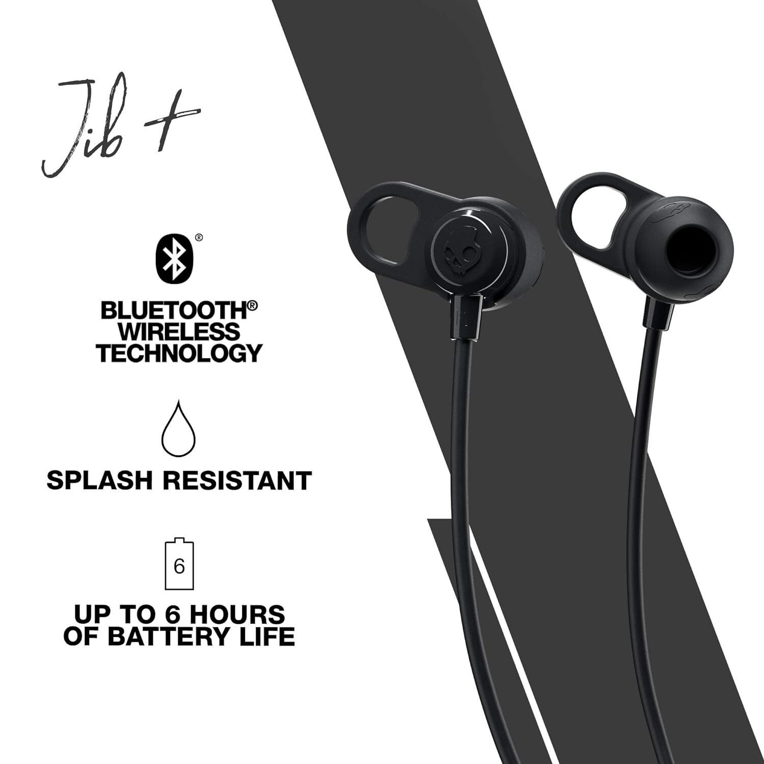 Skullcandy Jib Plus Wireless In-earphone With Mic (Black) (S2jpw-m003)