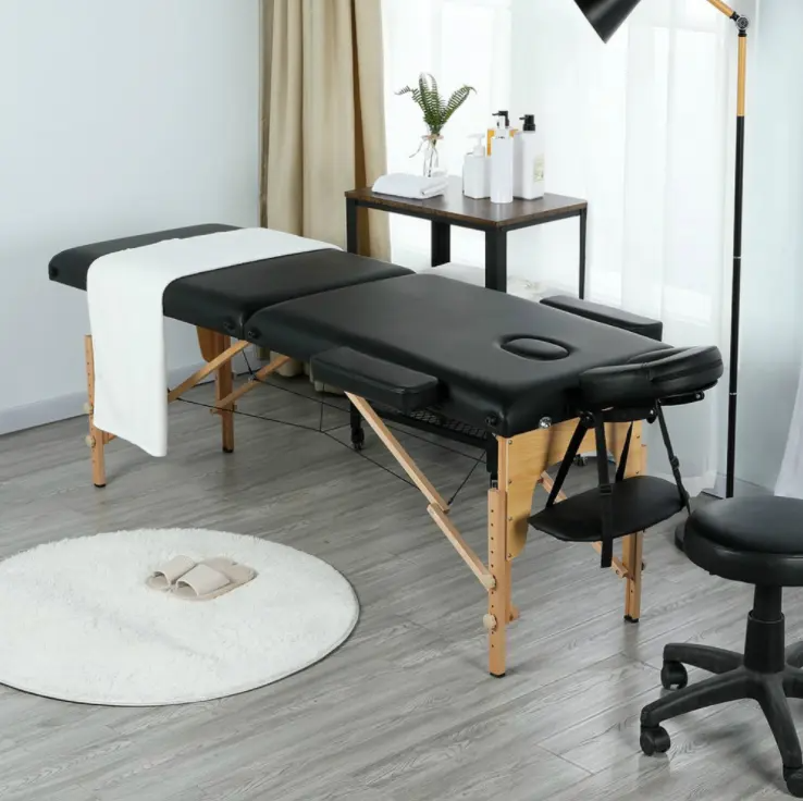 Folding Portable Massage Bed - Heavy-duty Foam Padding Adjustable Height 24-34" | Lightweight Design With Carry Bag Ergonomic Support For All Users