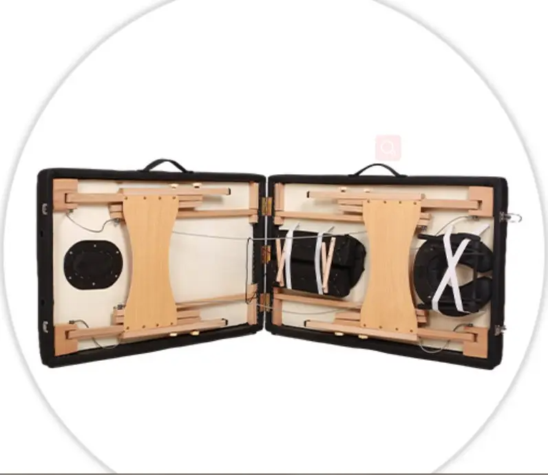 Professional Massage Table - Wooden Frame Portable & Foldable Design | Adjustable Height Sturdy Support Ideal For Spa & Home Use