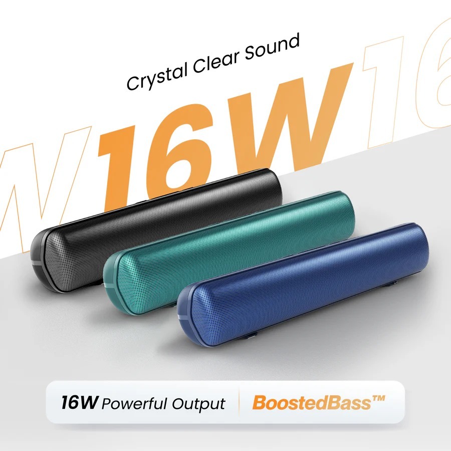 Ambrane 16w Boosted Bass, Multi Connectivity Support Bluetooth Speaker With 5hrs Playtime