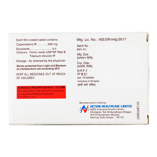 Capetero 500mg Tablet - Drug Type: General Medicines