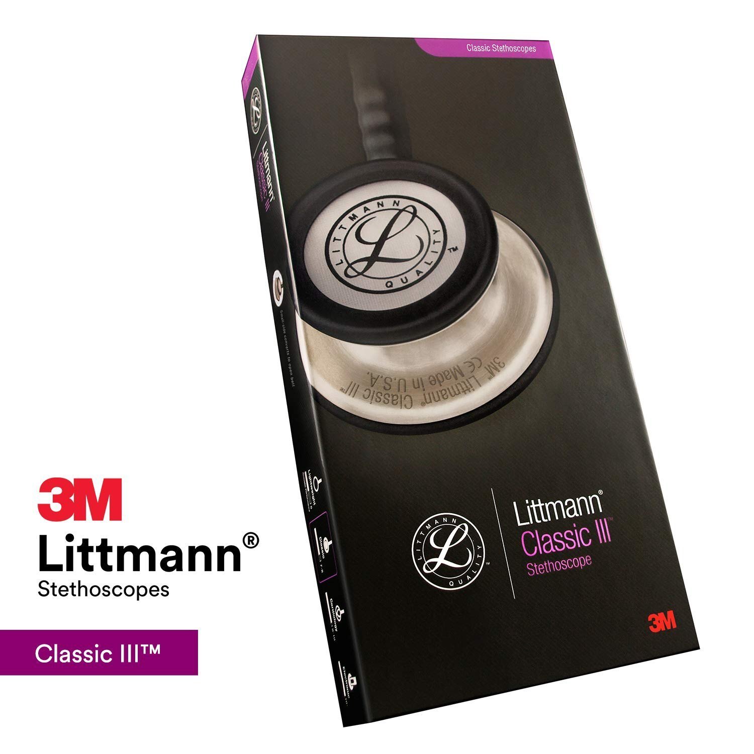 Double Sided 3m Littmann Classic Iii - Color: Black