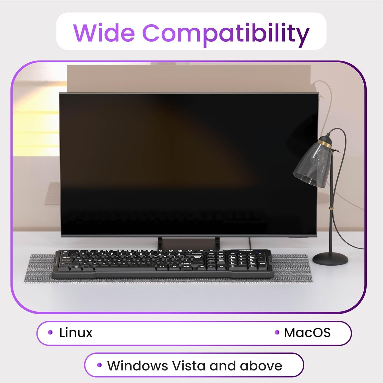 Ambrane Wired Keyboard Plug And Play Usb Connection Ergonomically Design (Keyflex)