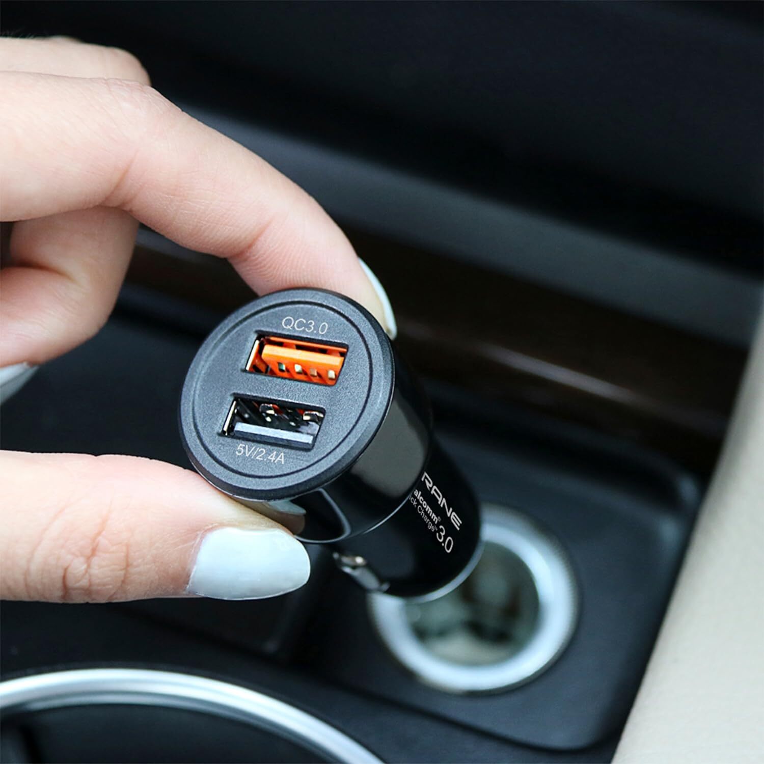 Ambrane 30w Fast Car Charger With Dual Output, Qualcomm Quick Charge 3.0 (Acc11qc, Black)