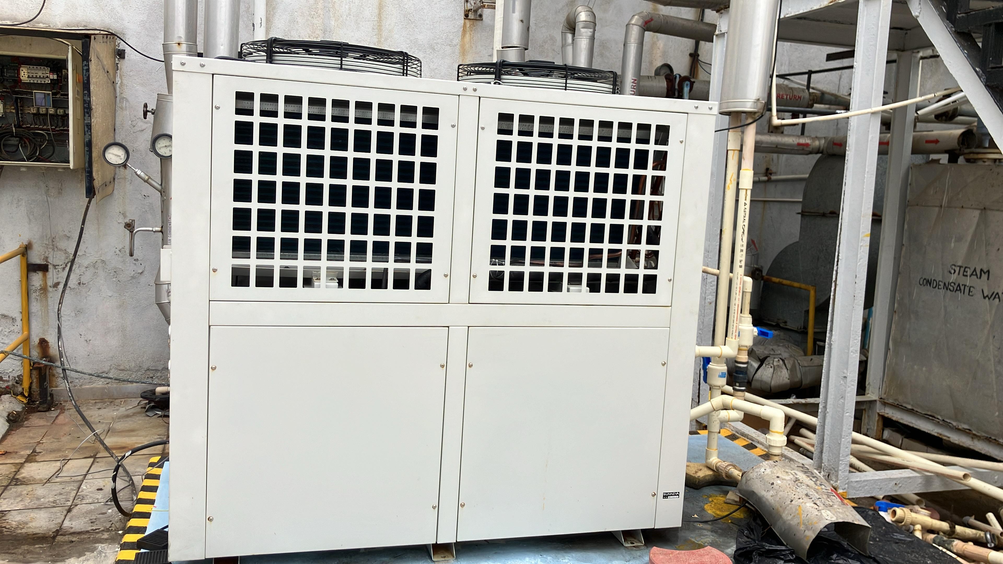 Swimming Pool Heat Pump - Mild Steel Material, Different Size Options , Elegant White Finish